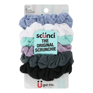 Scunci Hair Scrunchies, Assorted Colors, 6 Pieces - Picture 1 of 2
