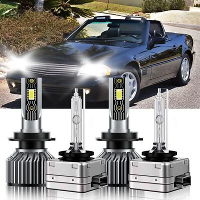 Para Mercedes-Benz SL600 2009-2012 LED HID Faro Bombilla Luz Alta Baja Kit Blanco Foto 1 de 4