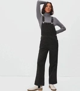Everlane Womens The Canvas Overalls Black Size 2 Relaxed Utility Workwear NWT - Picture 1 of 13
