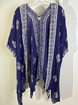 Kimono floral azul ECOTE XS S Foto 1 de 4