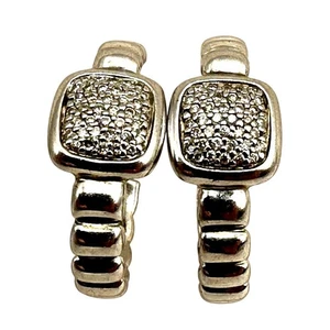 John Hardy Diamond Sterling Hoops Classic Style Post Back With Pouch - Photo 1 sur 6