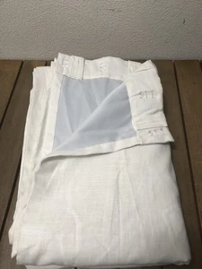 1Pc Pottery Barn Emery 73% Linen Blend Blackout Curtain Panel 50x104" White EUC - Picture 1 of 10