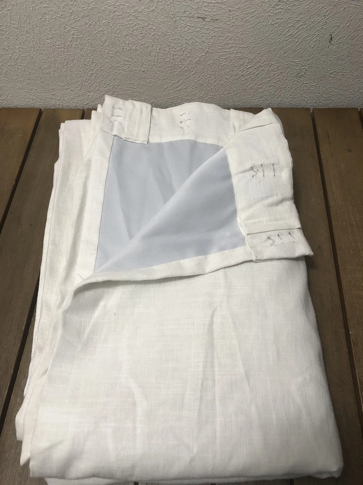 1Pc Pottery Barn Emery 73% Linen Blend Blackout Curtain Panel 50x104" White EUC - Image 1 of 4