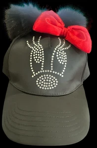 Disney Parks Minnie Mouse FaBOWlous Jeweled Rhinestone Youth Baseball Cap - Picture 1 of 4