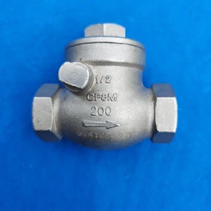 1/2" FNPT CF8M Swing horizontal Check Valve Stainless 200psi B1412222 - new - Picture 1 of 7