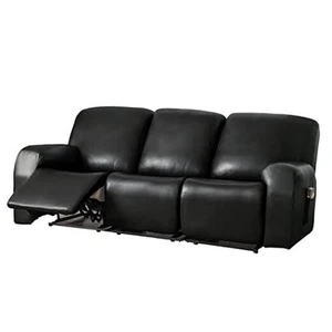 8 Pieces Waterproof Faux PU Leather Recliner Sofa Covers Stretch Soft 3 Seats - Picture 1 of 7