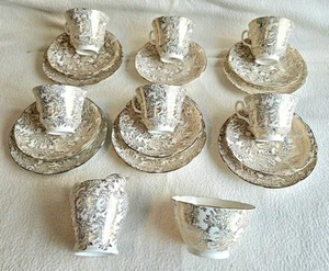 Royal Stewart Spencer Stevenson Chintz part Tea service 24 Kt Gold trim - WB11 - Picture 1 of 11
