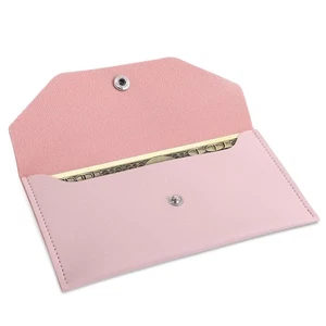 Xinjoduz Pink Leather Cash Wallet - Reusable Budget Envelope - Picture 1 of 7