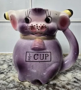 Vintage Purple Cow 1/2 Cup Creamer or Container - Bild 1 von 6