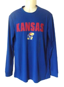 NWT Campus Heritage NCAA Kansas University JAYHAWKS Men's L/S Pullover Tee L - Picture 1 of 3