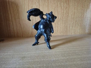 Black Cat Candlestick Candleholder Cast Iron Soviet Era Russian Puss n Boots Hat - Picture 1 of 14