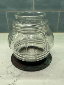 Vintage 1920s/1930s Porch Light Lens Globe Copper Base 4.75 x 4.75 x 3" Opening - Picture 1 of 10