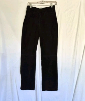 Pantalones de gamuza vintage Y2K años 90 Bebe negros 100 % cuero EE. UU. 6 Foto 1 de 4
