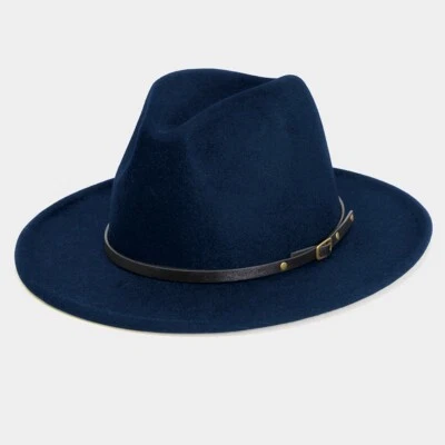 Fedora Like Cowgirl Hat | Woman Fashion Hats | 100% Cotton | 175NAVY - Image 1 of 2