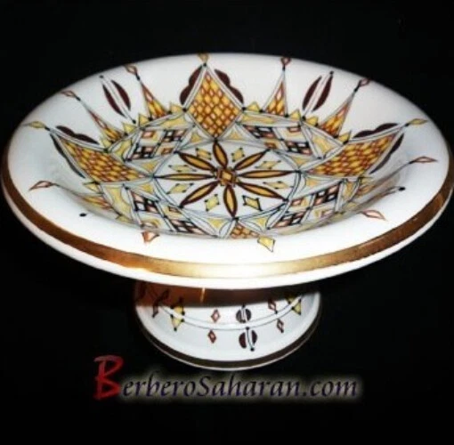 Frutero bereber argelino hecho a mano tamaño mediano en cerámica - marrón Foto 1 de 1