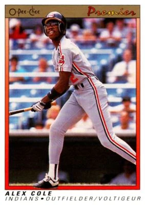 1991 O-Pee-Chee Premier Alex Cole Cleveland Indians #24 - Image 1 of 2