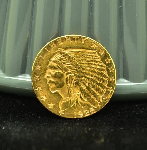 1925-D Indian Head $2.50 Gold Quarter Eagle XF/AU Cover