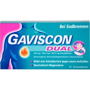 GAVISCON Dual 250mg/106,5mg/187,5mg Kautabletten 16 St PZN 04363716 - Bild 1 von 5