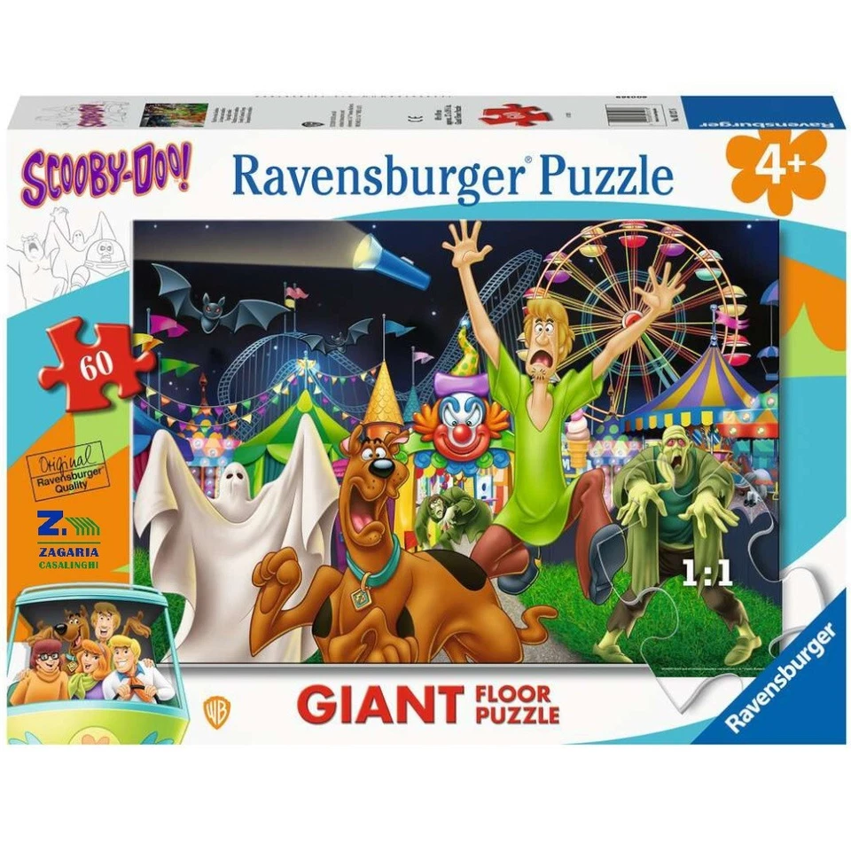 PUZZLE SCOOBY DOO 60 PZ LA FUGA DAGLI ZOMBIE BAMBINI 4+ ANNI RAVENSBURGER - Immagine 1 di 2