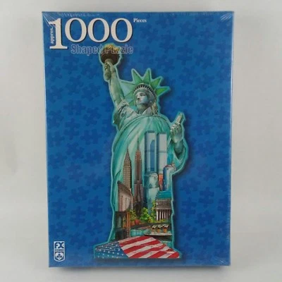 FX Schmid Statute Of Liberty 1000 Pc Puzzle Twin Towers NYC Flag Patriotic New  - Image 1 of 4