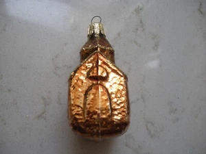 Vintage Weihnachtsschmuck Kirche mit Glitzer Tschechoslowakei SCHÖN - Bild 1 von 7