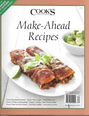 Cook's Make Ahead Recipes Magazine Beef Enchiladas Meat Lasagna Stuffed Pork - Image 1 of 4