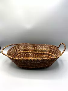 Handmade Fabric Rope Basket Different Shapes of Brown Though Out - Picture 1 of 9