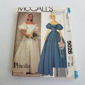 McCalls Sewing Pattern Priscilla Princess Wedding Dress 9026 size 10 Bridesmaid - Picture 1 of 4