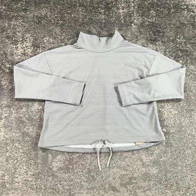 Suéter REI Mujer XL Gris Simulado Cuello Corbata Cintura Bolsillo Elastizado Senderismo Y2K Mínimo Foto 1 de 4