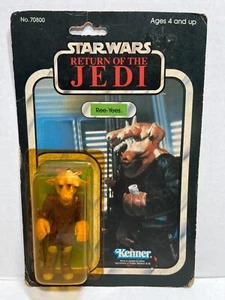 Vintage Kenner Star Wars Ree Yees 65 card back Japan Tsukuda 1983 DAMAGED BUBBLE - Picture 1 of 18
