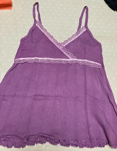 Brora thermal vest S M silk cotton pointelle heather camisole violet - Picture 1 of 4