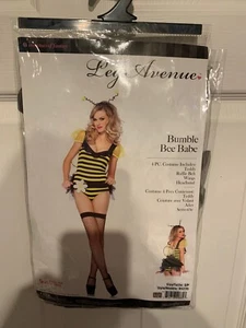 New Leg Avenue Bumble Bee Babe Costume Adult Size S Teddy Belt Wings Headband - Picture 1 of 5