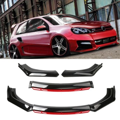 Kit de carrocería de alerón divisor labial parachoques delantero negro brillante para VW Jetta MK6 MK7 Foto 1 de 4