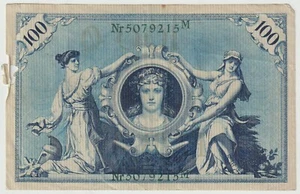 1908 German Empire 100 Mark Reichsbank VF Note-P34 - Picture 1 of 2