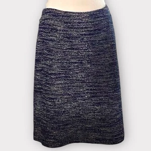 Banana Republic Marineblau/weiß Tweed Bleistiftrock Größe 12 - Bild 1 von 4
