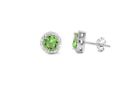 925 Sterling Silver Round Shaped Cubic Zirconia Stud EarringS - All Colors