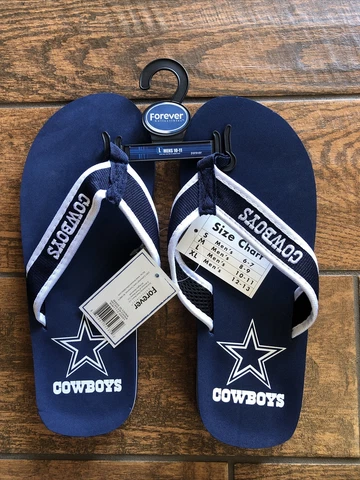 Dallas Cowboys NFL  Big Logo Flip Flops Sandals Slippers Large Size 10-11 Cover