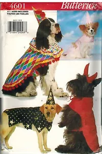 4601 UNCUT Butterick Sewing Pattern Costumes for Dogs Clown Princess Devil OOP - Picture 1 of 2