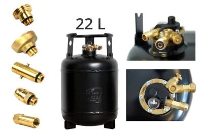 Fuel Tank Bottle 22 Litre with 80% Multi Valve & Adapter + Direct Fuel Adapter LPG - Image 1 of 4