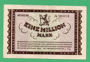 Germany Dusseldorf 1.000.000 Mark Paper Money 1923 Circulated 863870 - Picture 1 of 2