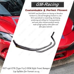 DRY Carbon 296 GTB (Type F171) OEM Front Bumper Lip Splitter for Ferrari 22-23 - Picture 1 of 11