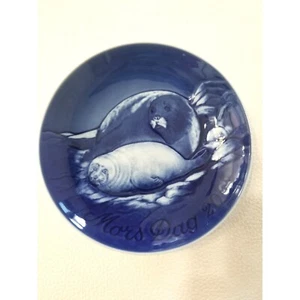 2001 Bing & Grondahl Mors Dag blaue Platte Dichtung und Welpe 5,75" - Bild 1 von 5