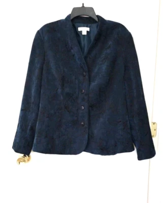 NEW Coldwater Creek VELVETY Button Jacket Blazer Coat PLUS 1X 16W 18W Dark Green - Image 1 of 4