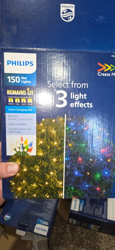 Luces de red Philips 150ct 4 pies x 6 pies cable verde LED cambiante de color Foto 1 de 1