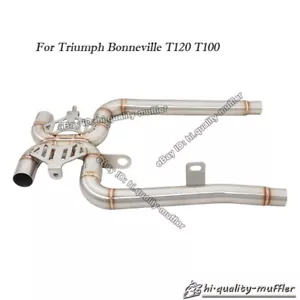 For Triumph Bonneville T120 Bonneville T120 Exhaust Mid Pipe Link Stock Muffler - Picture 1 of 7