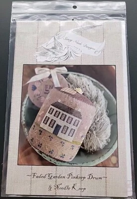 Stacy Nash Designs Cross Stitch Faded Garden Pinkeep Drum & Needle Keep - Image 1 of 2