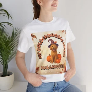 Goldendoodle Dog Halloween T-Shirt Lover Pet Breed Tee Fall Autumn Gift Pumpkins - Picture 1 of 46