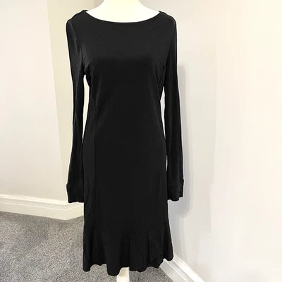 Vestido Tory Burch Mujer Pequeño Foster Manga Larga Volantes Dobladillo Negro Estilo 32529 Foto 1 de 4