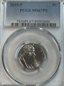 2019 P PCGS MS67FS JEFFERSON NICKEL - Picture 1 of 2