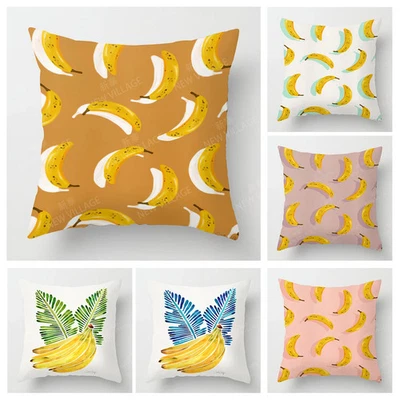 Modern Decorative Cushion for Living Room Banana Print  Decor Throw Pillow Cover - Image 1 of 4